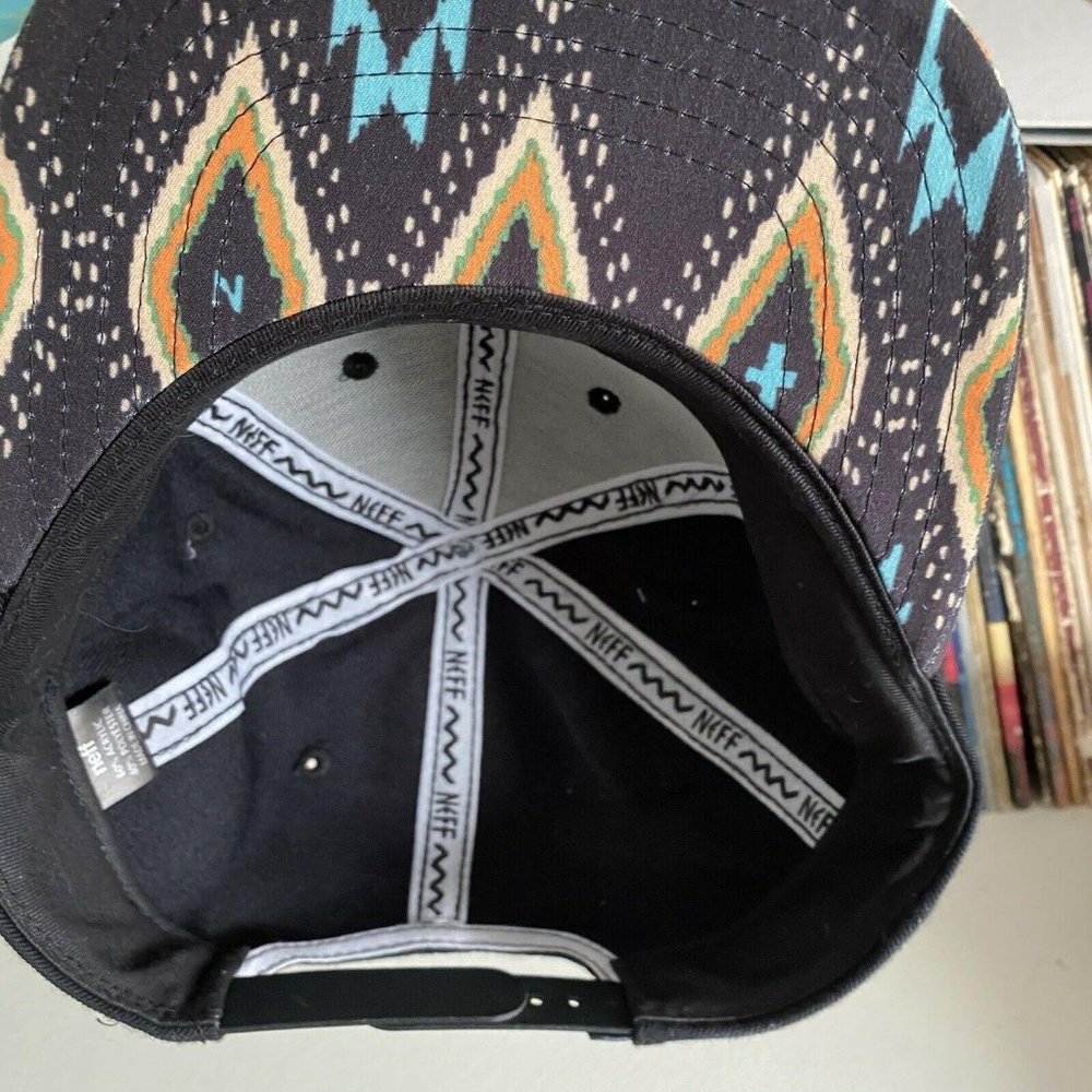 Neff Raised Logo Aztec Tribal Bill Snapback Cap Hat - Picture 5 of 6